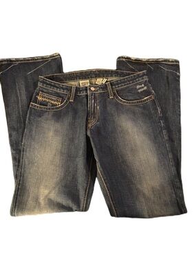 Southern Thread Women’s Distressed Jeans Dark Wash Western Y2K